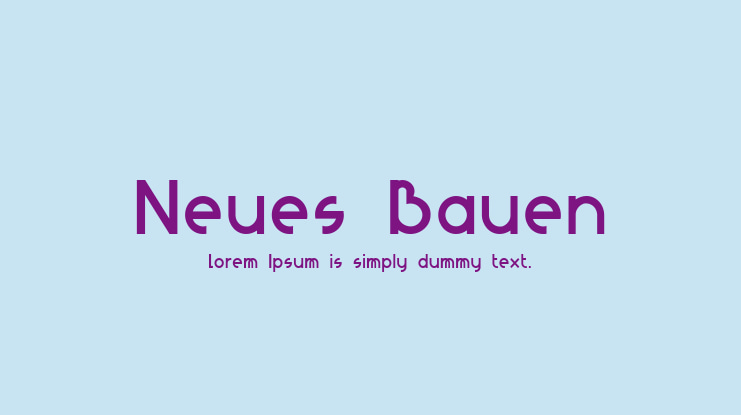 Neues Bauen Font