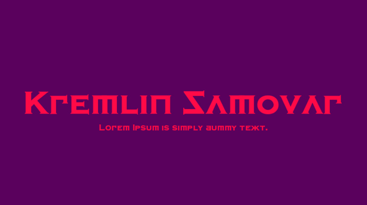 Kremlin Samovar Font Family