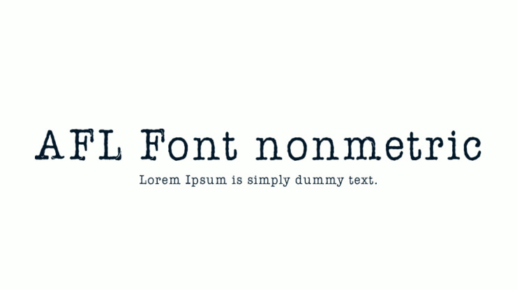 AFL Font nonmetric