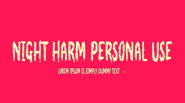 Night Harm Personal Use Font
