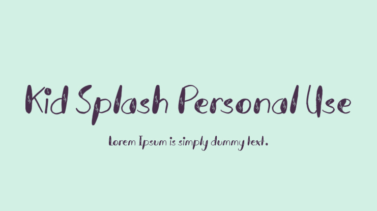 Kid Splash Personal Use Font