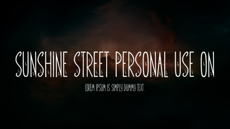 Sunshine Street Personal Use On Font