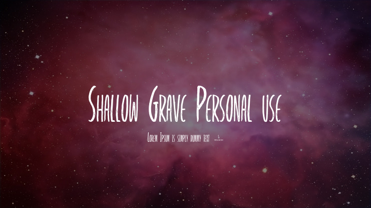 Shallow Grave Personal use Font