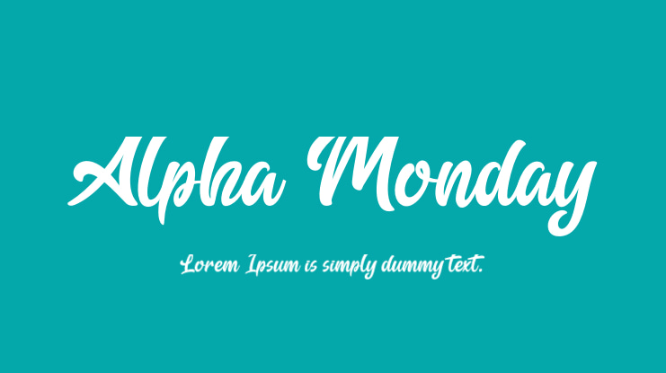 Alpha Monday Font