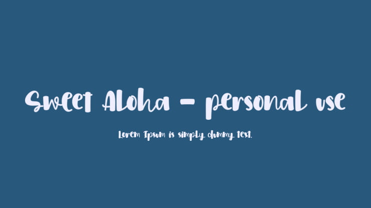Sweet Aloha - personal use Font