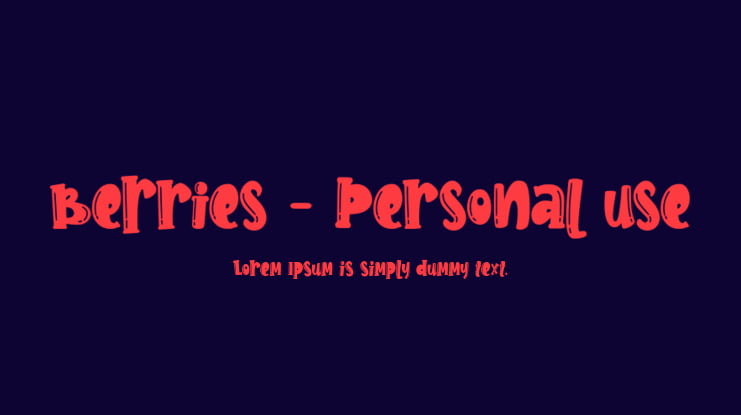 Berries - Personal use Font