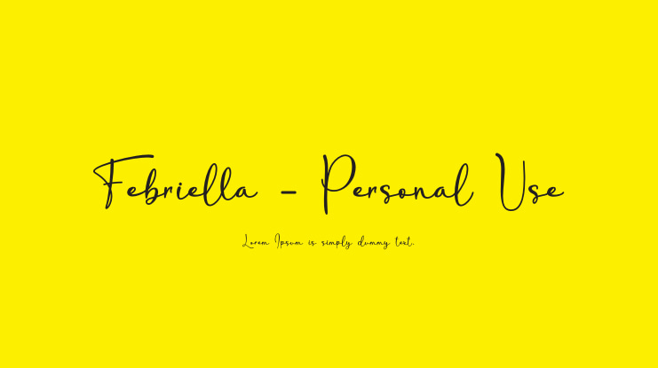 Febriella - Personal Use Font