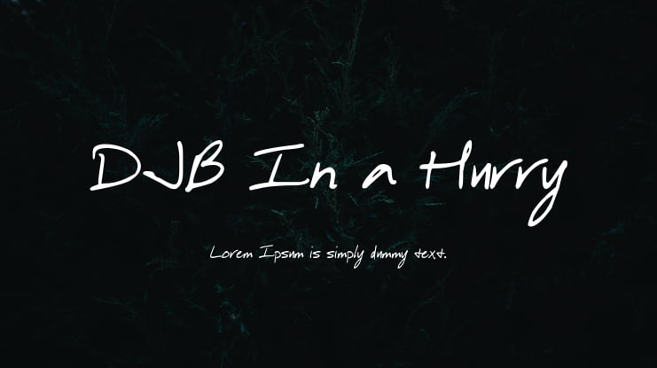 DJB In a Hurry Font