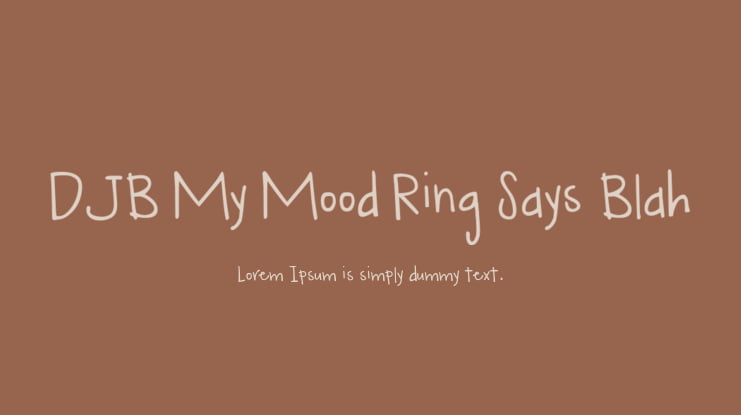 DJB My Mood Ring Says Blah Font
