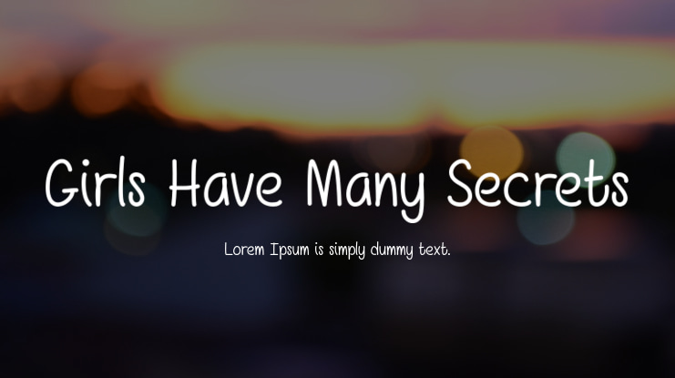 Girls Have Many Secrets Font