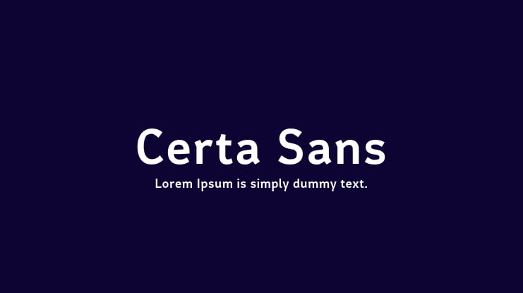 Certa Sans Font Family