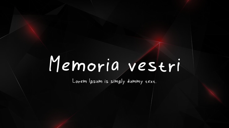 Memoria vestri Font