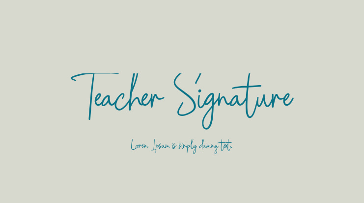 Teacher Signature Font