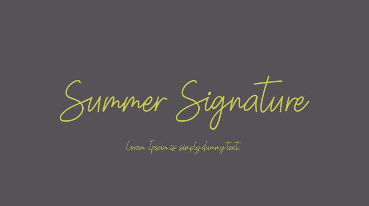 Summer Signature Font