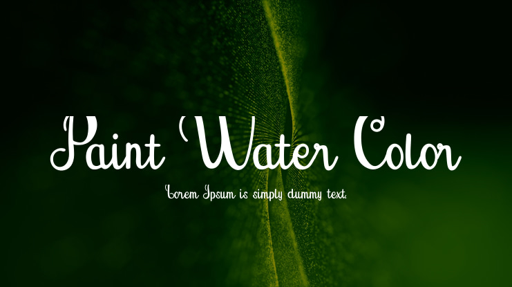 Paint Water Color Font