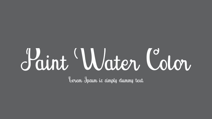 Paint Water Color Font
