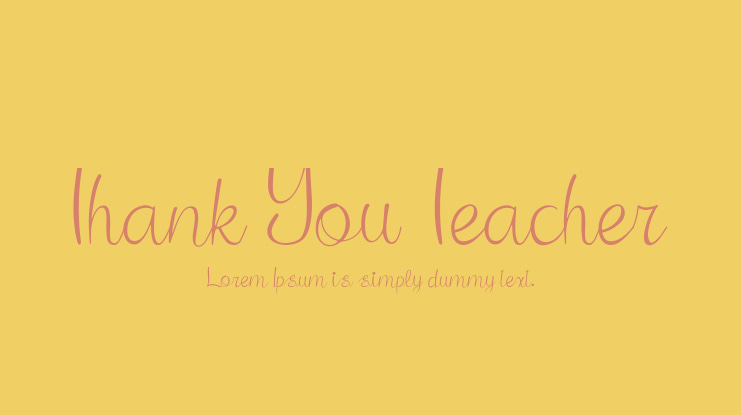 Thank You Teacher Font