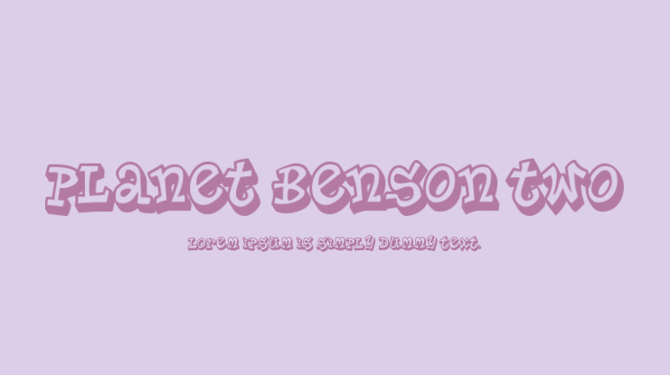 Planet Benson Two Font