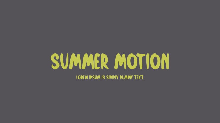 Summer Motion Font
