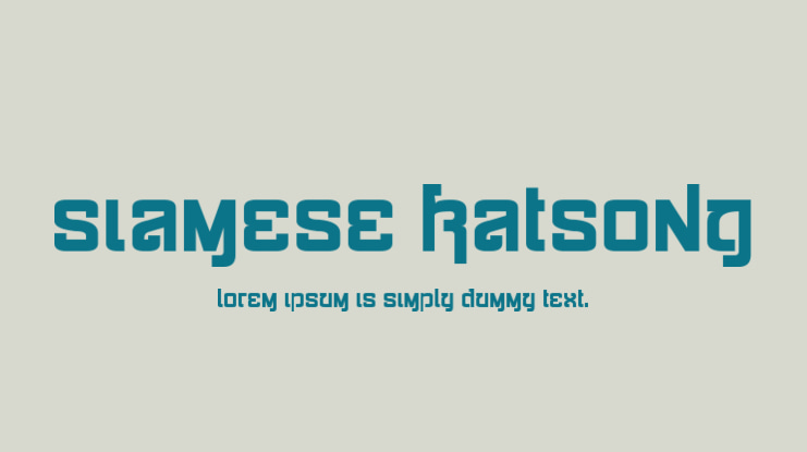 Siamese Katsong Font