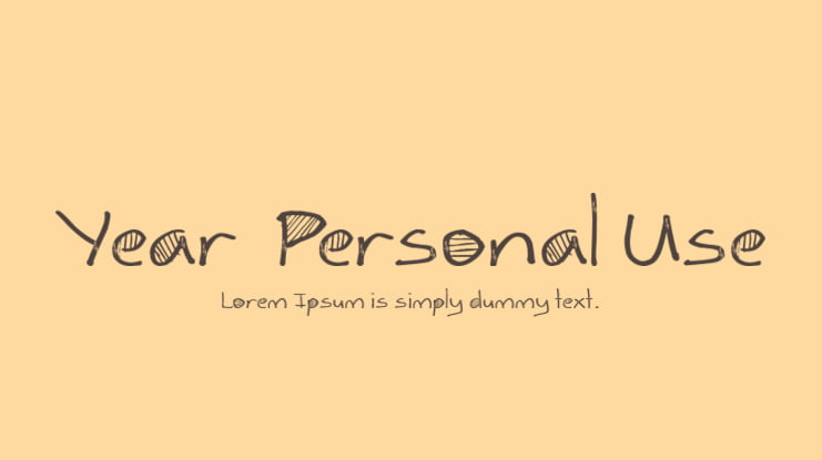 Year  Personal Use Font
