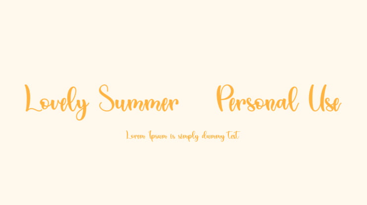Lovely Summer - Personal Use Font