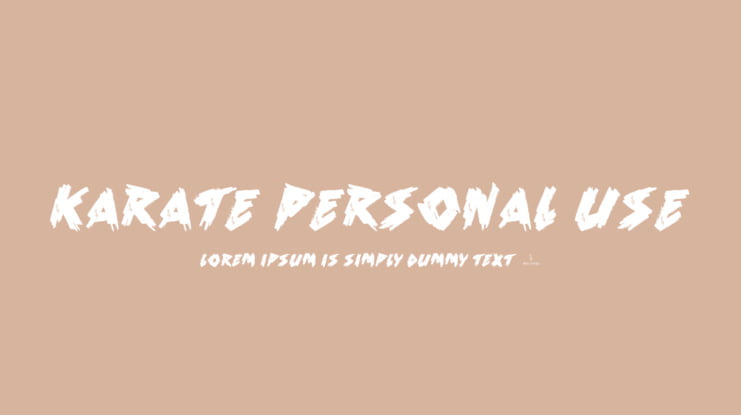 Karate Personal Use Font