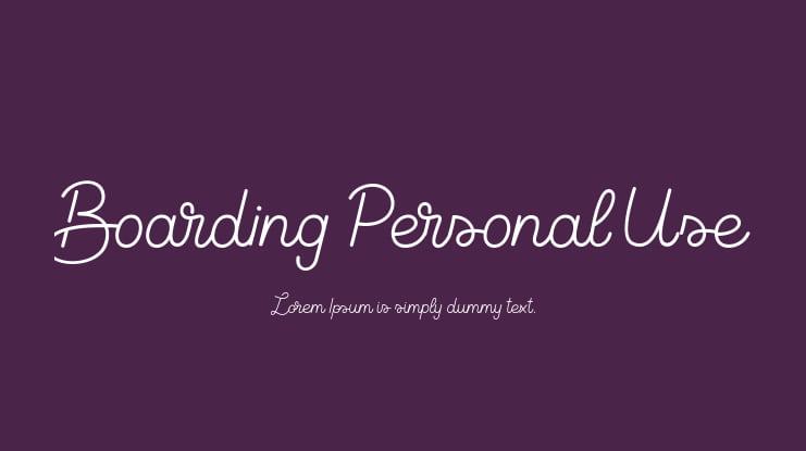 Boarding Personal Use Font
