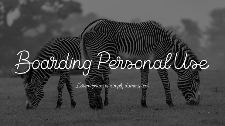 Boarding Personal Use Font
