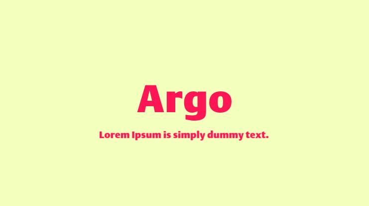 Argo Font Family