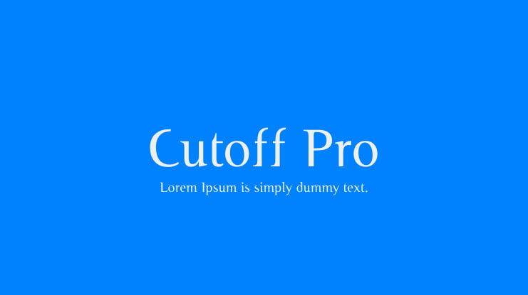 Cutoff Pro Font Family