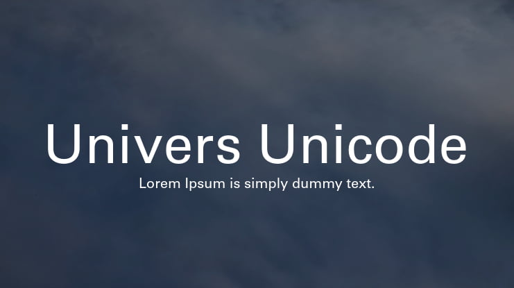 Univers Unicode Font Family