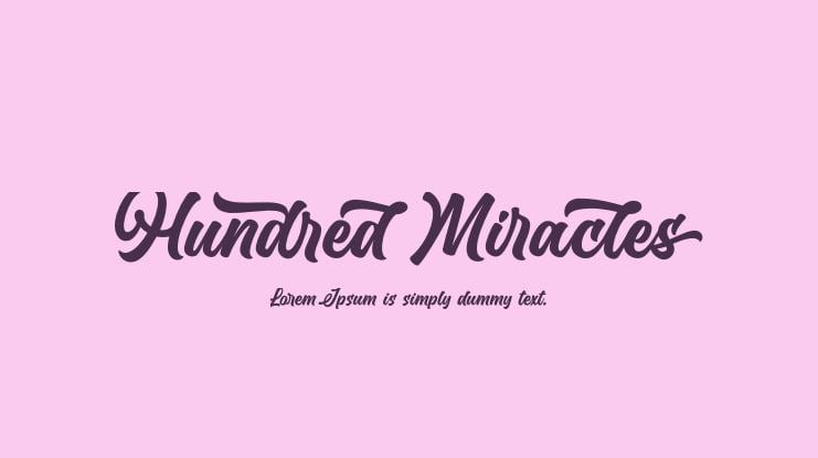 Hundred Miracles Font