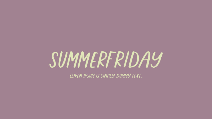 Summerfriday Font