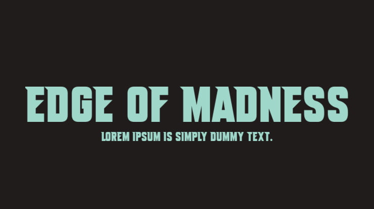 Edge Of Madness Font Family