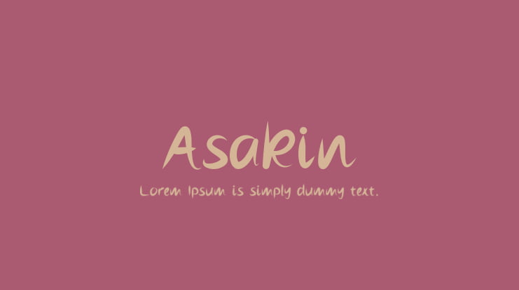 Asakin Font