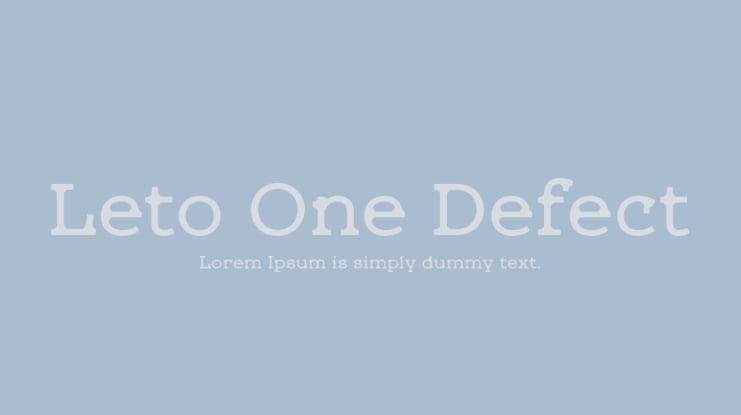 Leto One Defect Font