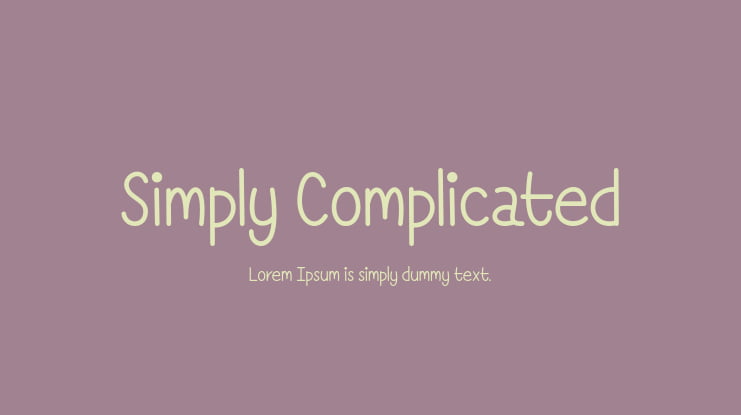 Simply Complicated Font