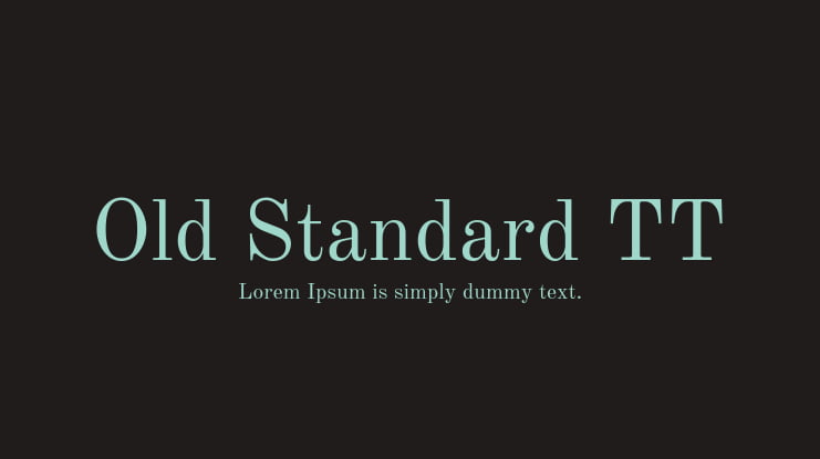 Old Standard TT Font Family