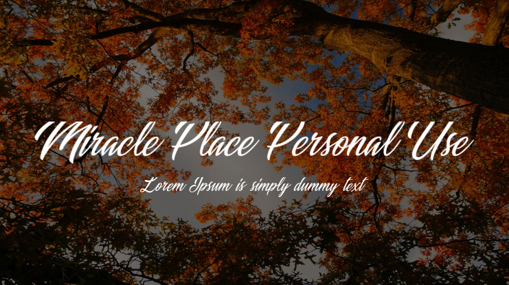 Miracle Place Personal Use Font