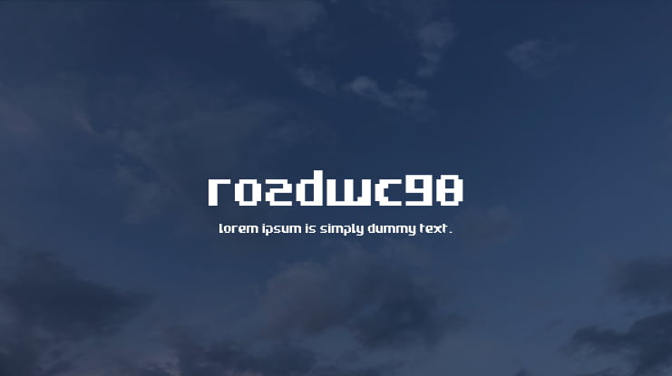 RoadWC98 Font