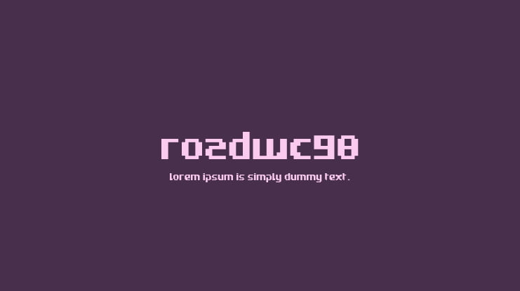 RoadWC98 Font