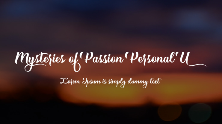 Mysteries of Passion Personal U Font