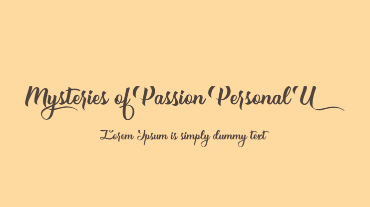 Mysteries of Passion Personal U Font