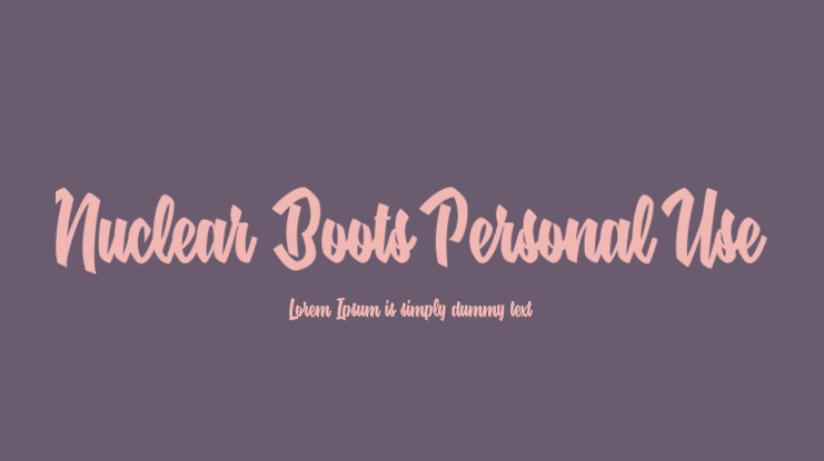 Nuclear Boots Personal Use Font