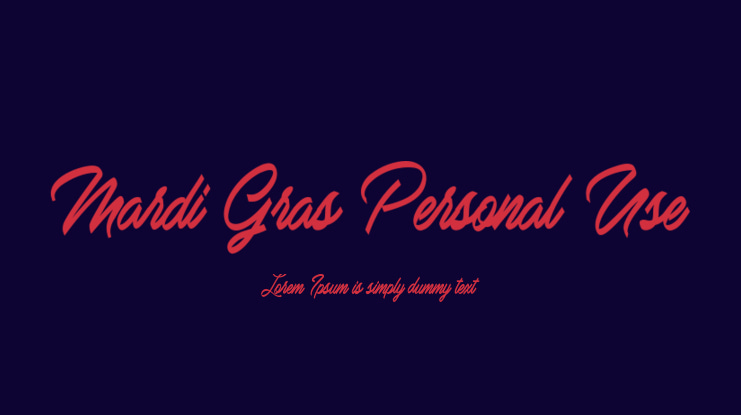 Mardi Gras Personal Use Font