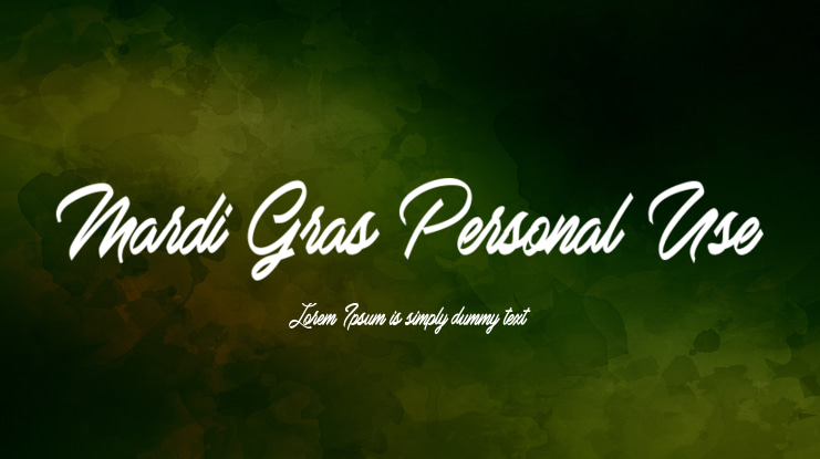 Mardi Gras Personal Use Font