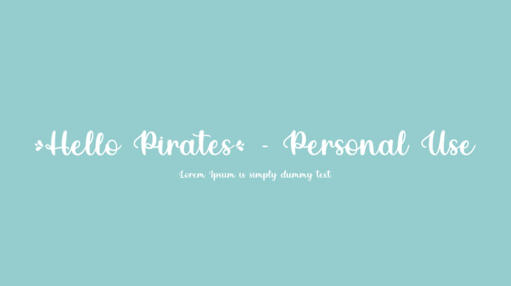 Hello Pirates - Personal Use Font