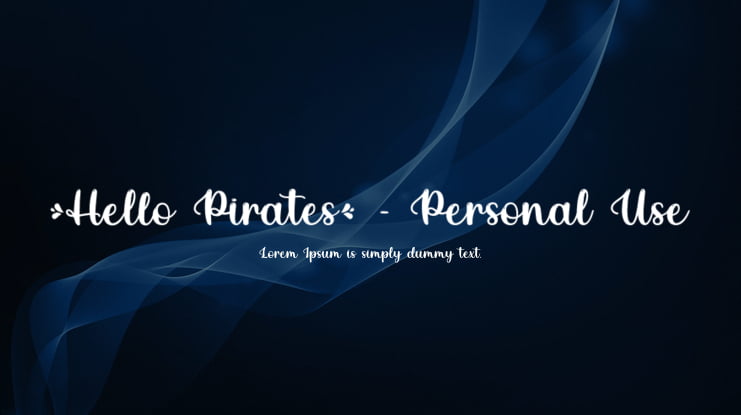Hello Pirates - Personal Use Font
