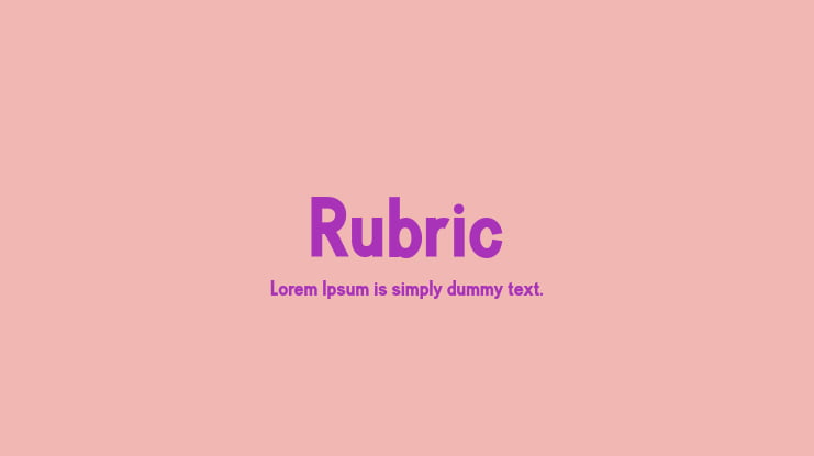 Rubric Font